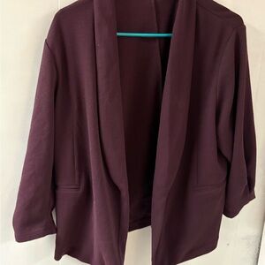 Maurices Deep Burgundy Open Front Blazer